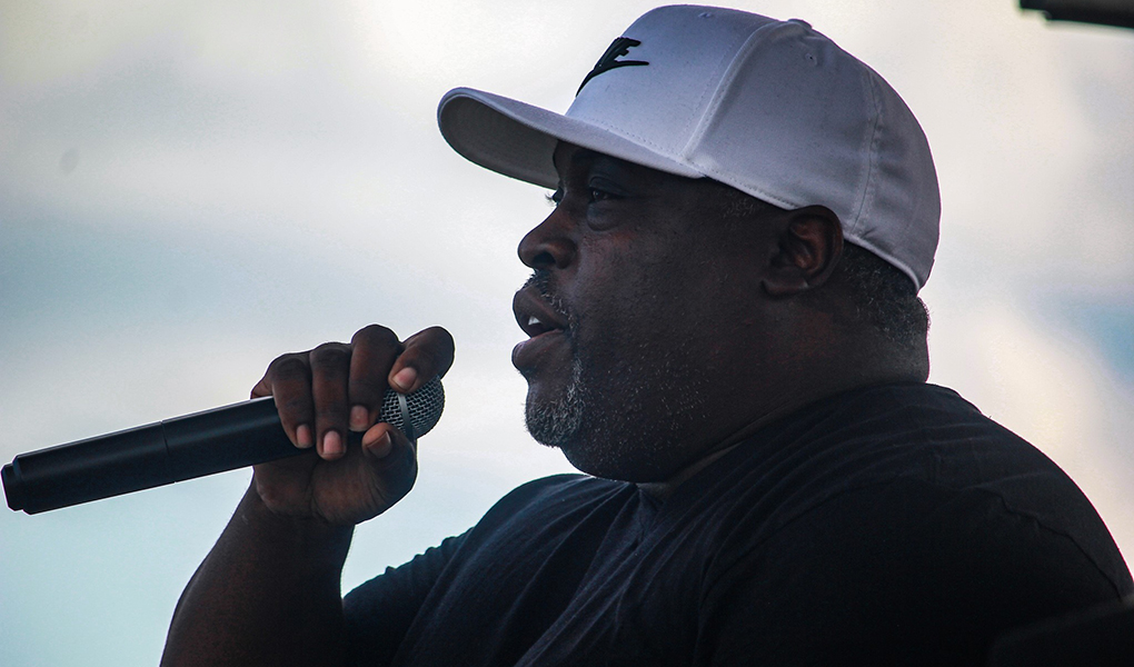 Councilman Antonio Glover of District 13 addresses community members during a summer event.